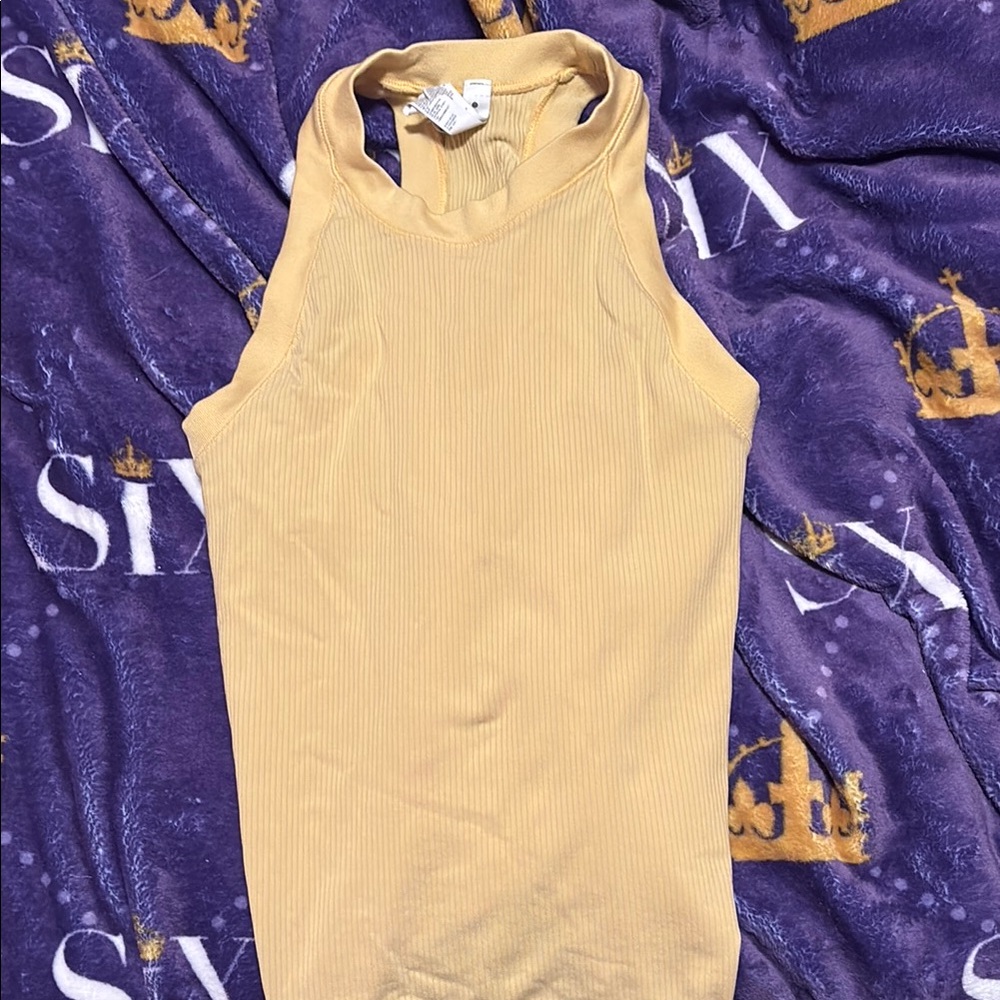 Yellow Sleeveless Ribbed Top